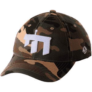 כובע מצחייה, כובע בייסבול, מצחייה קשתית מקומרת, דגם ׳חי׳, בד גוון צבאי עם רקמה קדמית לבנה