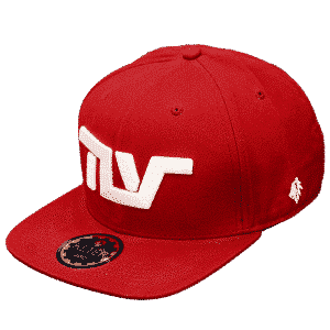 כובע מצחייה, כובע תל אביב, כובע אדום, דגם TLV, רקמה לבנה